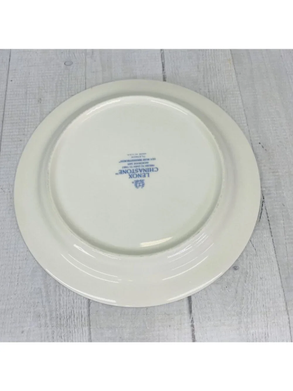 80's Lenox SKY BLUE BRUSHSTROKES Chinastone Green Blue Swirl Salad Plates Set 2